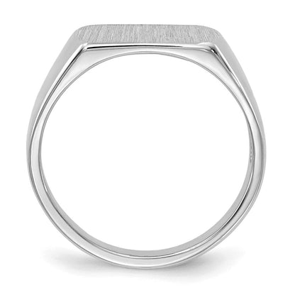 14K Weißgold Siegelring 10 mm x 6 mm mit offenem Boden