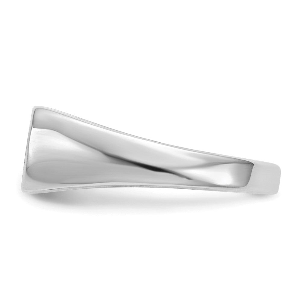 14K Weißgold Siegelring 10 mm x 6 mm mit offenem Boden