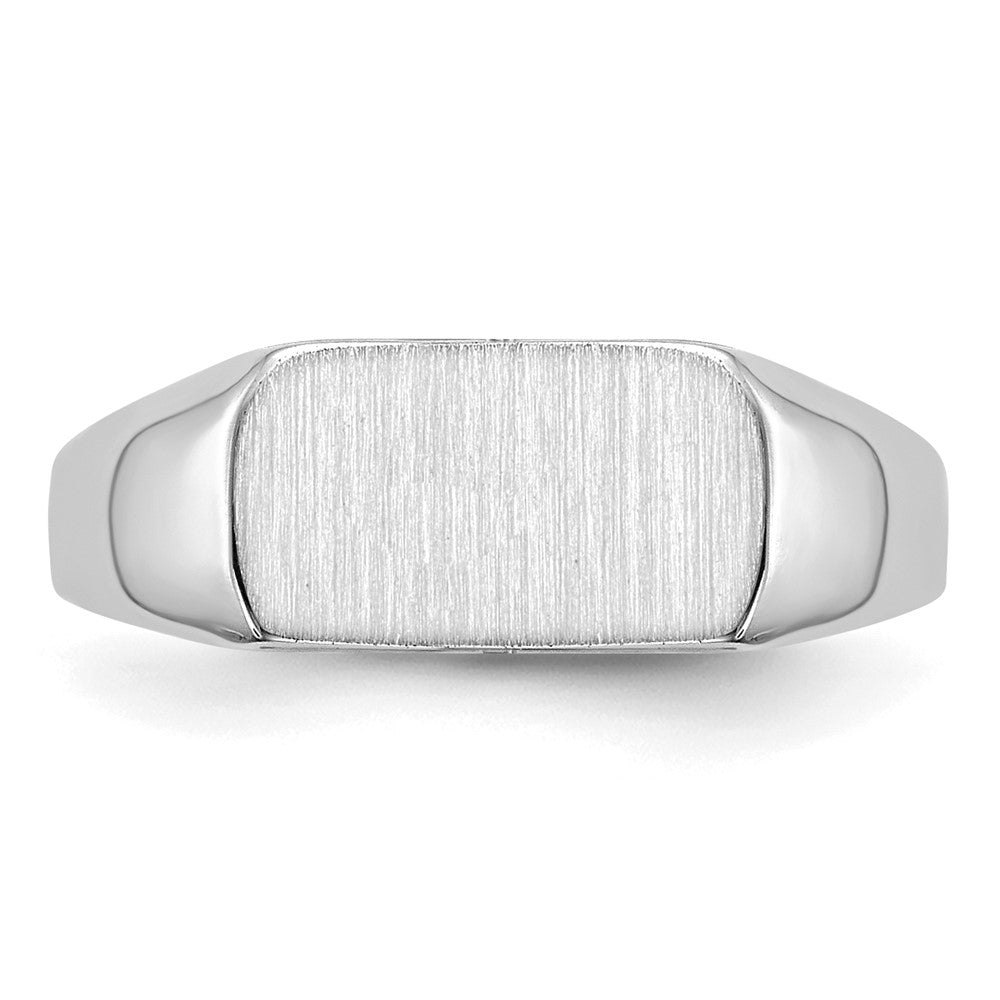 14K Weißgold Siegelring 10 mm x 6 mm mit offenem Boden