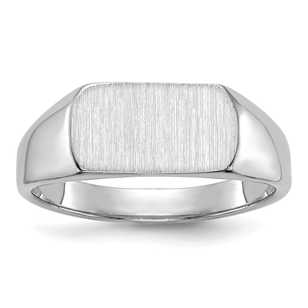14K Weißgold Siegelring 10 mm x 6 mm mit offenem Boden