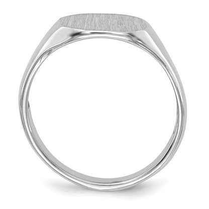 14K Weißgold Kinder-Siegelring, offener Rücken, 8,5 mm x 6,5 mm