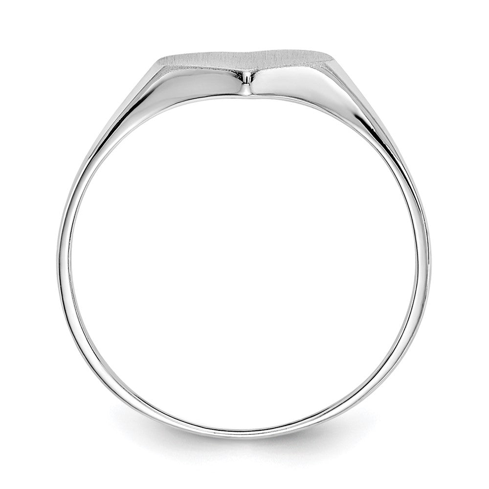 14K Weißgold Herzring, 8 mm x 4 mm, offene Fassung