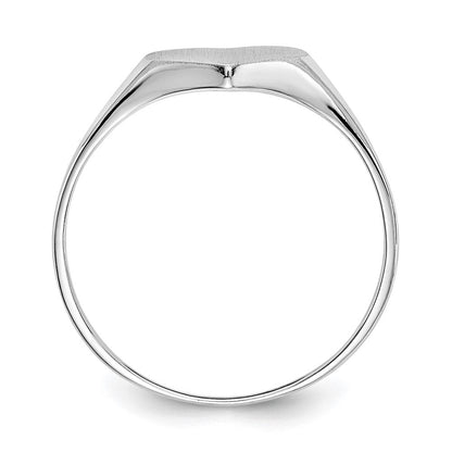 14K Weißgold Herzring, 8 mm x 4 mm, offene Fassung