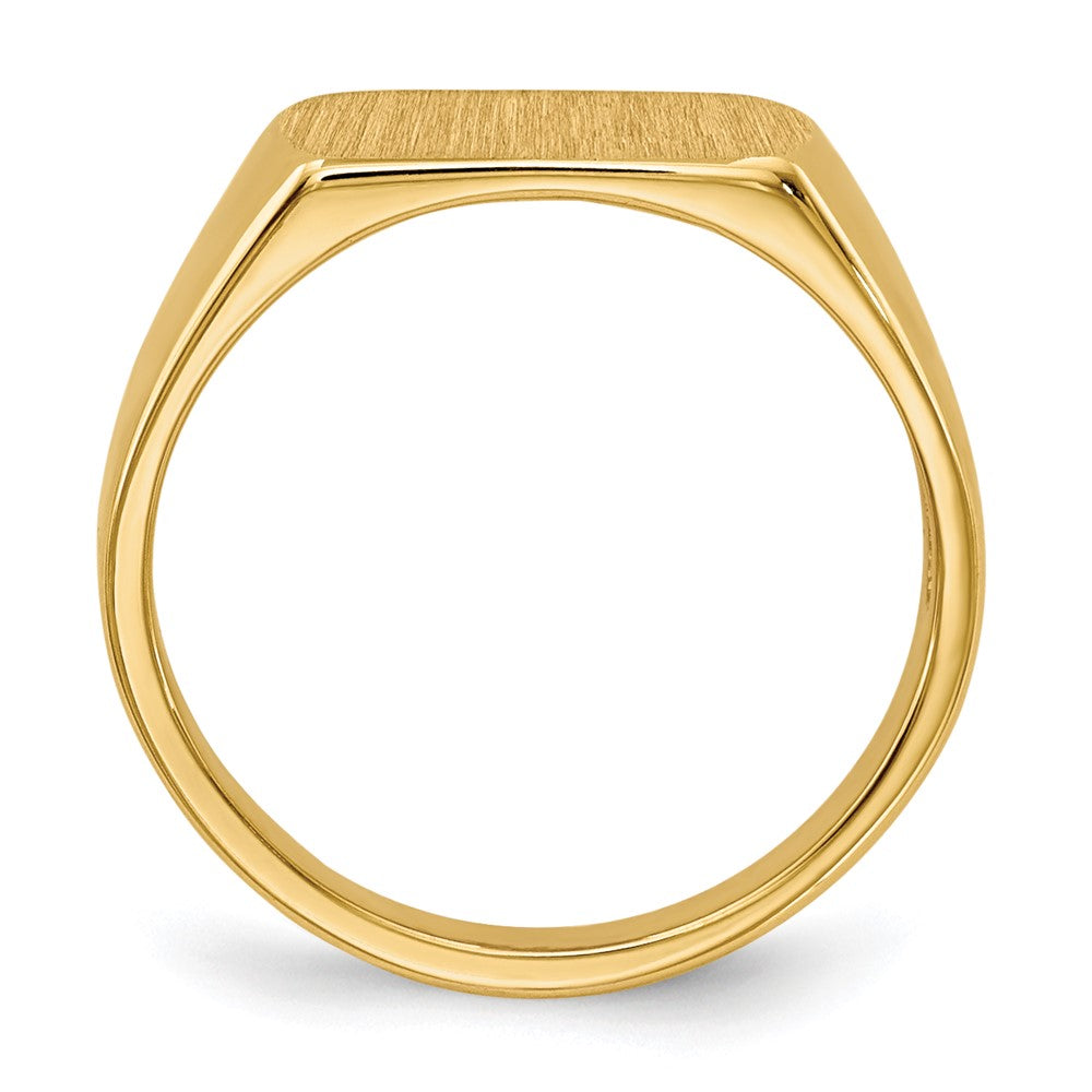 14K Gelbgold Siegelring, offene Rückseite, 10 mm x 6 mm