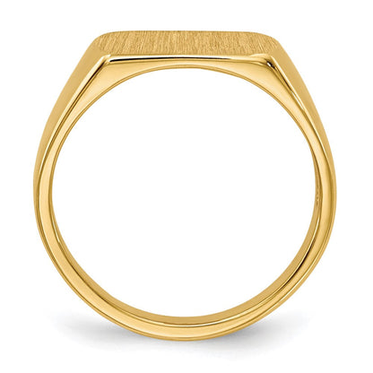 14K Gelbgold Siegelring, offene Rückseite, 10 mm x 6 mm
