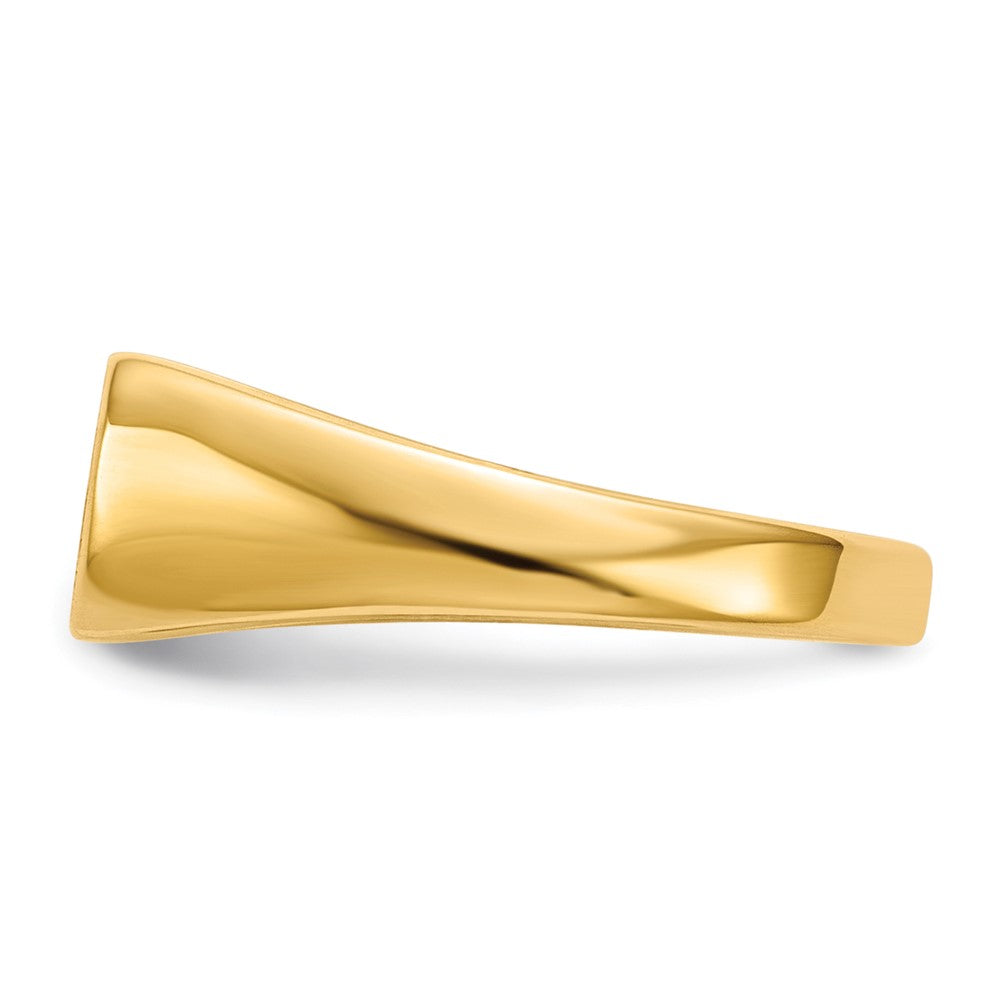 14K Gelbgold Siegelring, offene Rückseite, 10 mm x 6 mm