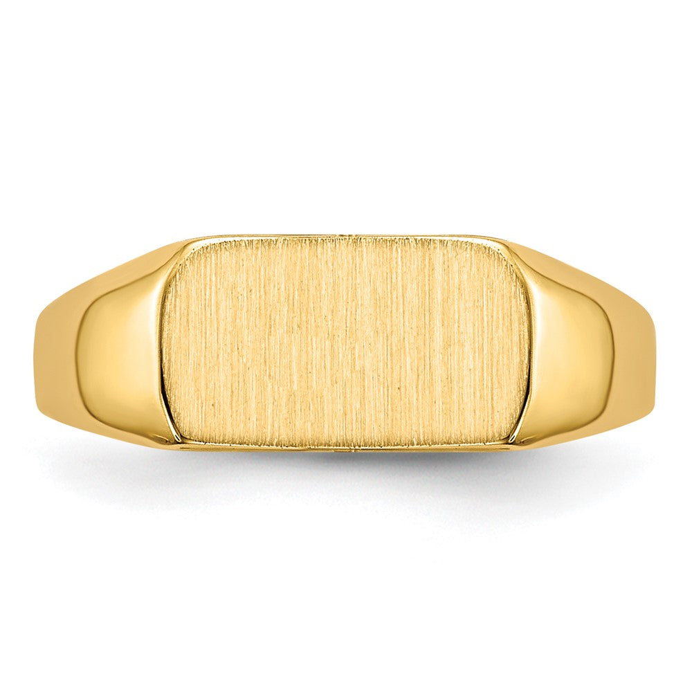 14K Gelbgold Siegelring, offene Rückseite, 10 mm x 6 mm