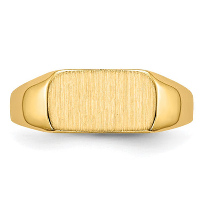 14K Gelbgold Siegelring, offene Rückseite, 10 mm x 6 mm