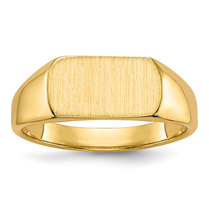 14K Gelbgold Siegelring, offene Rückseite, 10 mm x 6 mm