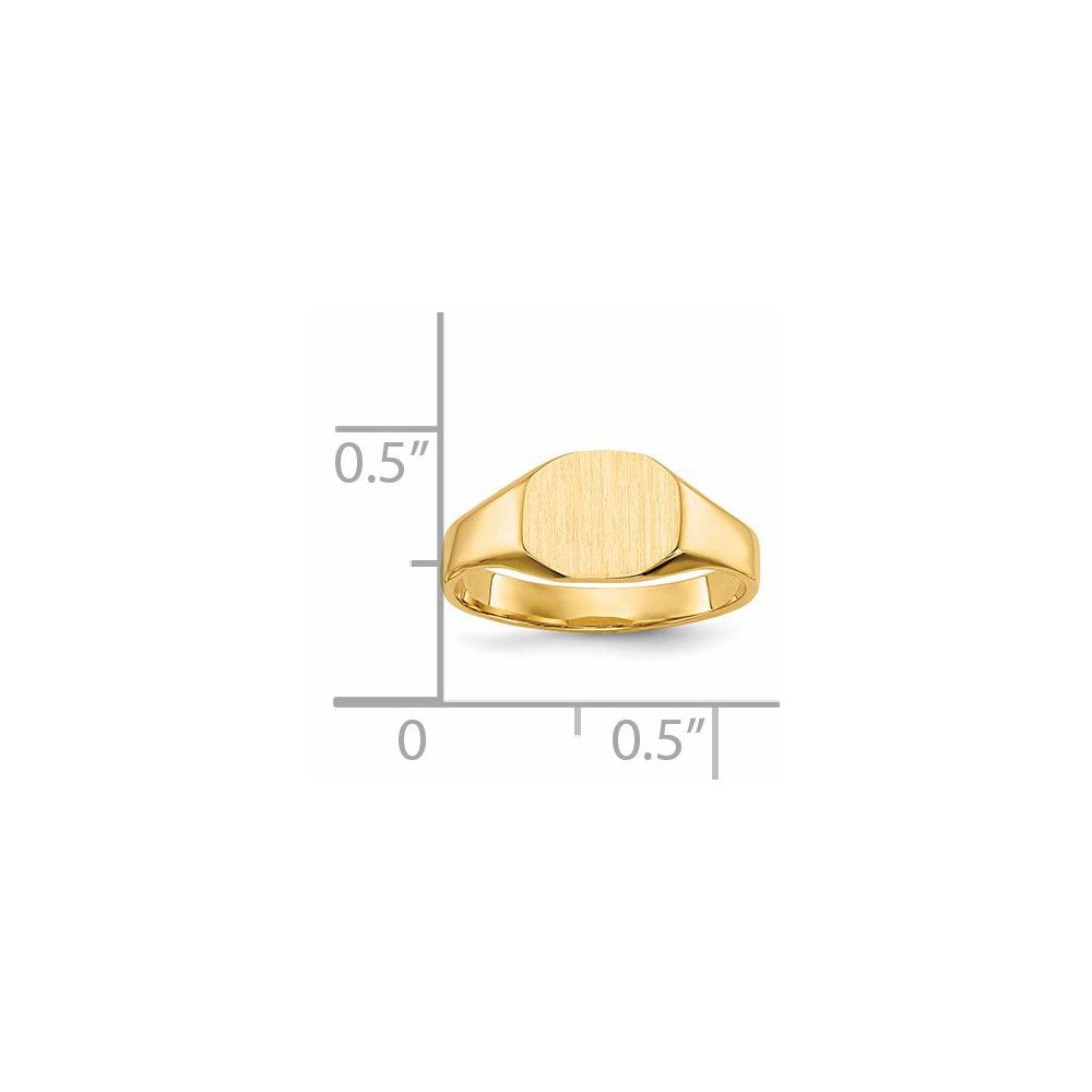 14K Gelbgold Siegelring 7,5 mm x 6 mm, massiv