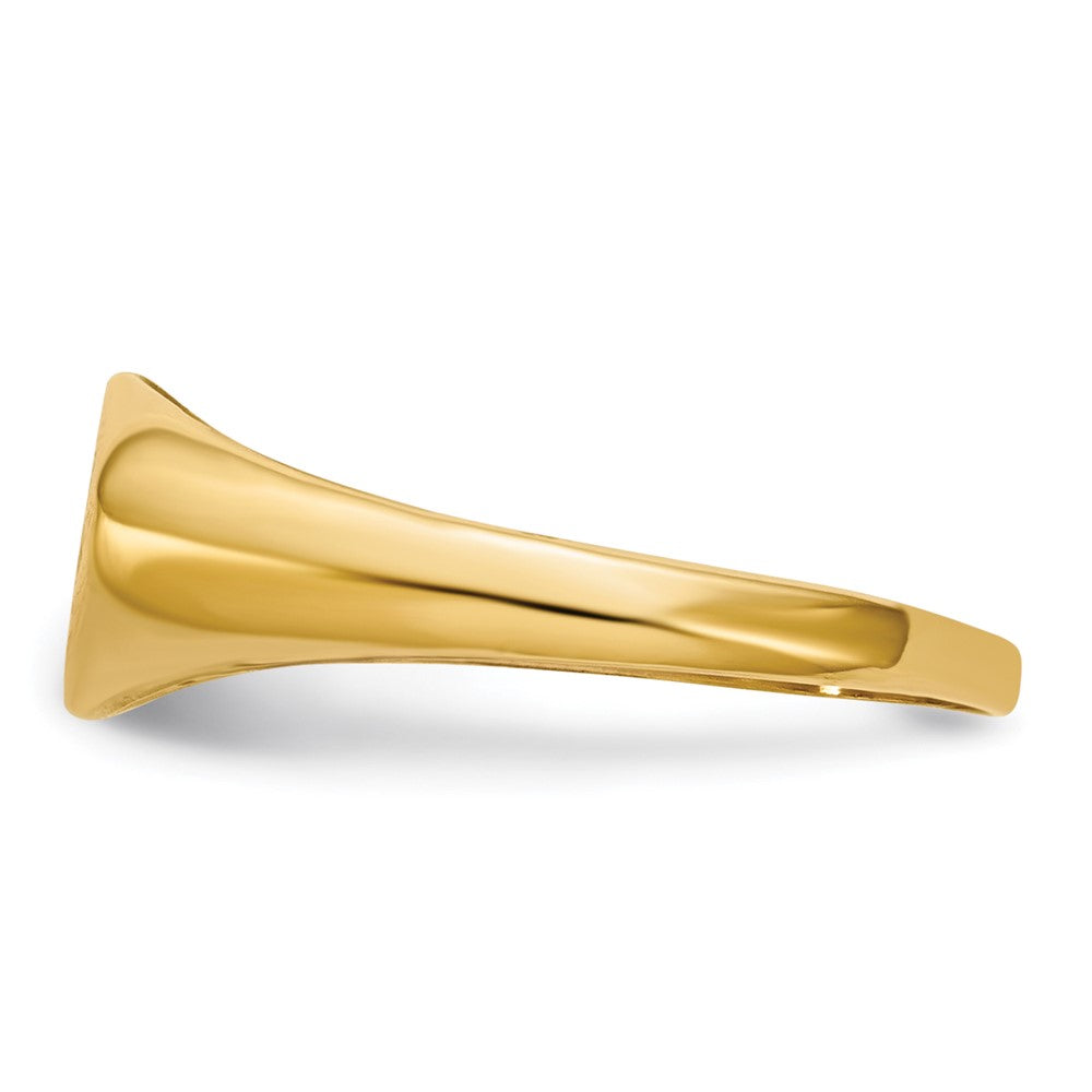 14K Gelbgold Kind A Diamant Geschlossen Rückseite Siegel Ring