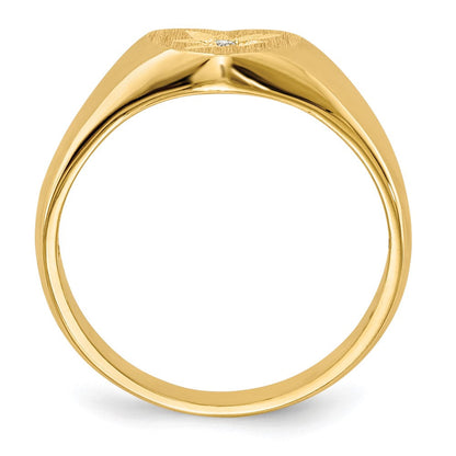 14K Gelbgold Siegelring mit natürlichem Diamant