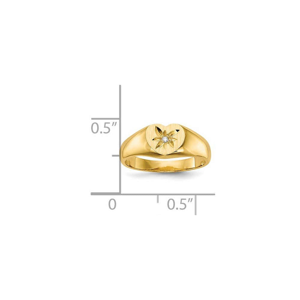 14K Gelbgold Siegelring mit natürlichem Diamant