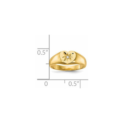 14K Gelbgold Siegelring mit natürlichem Diamant