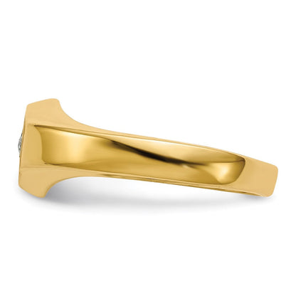 14K Weißgold Siegelring für Kinder mit echten AA-Diamanten