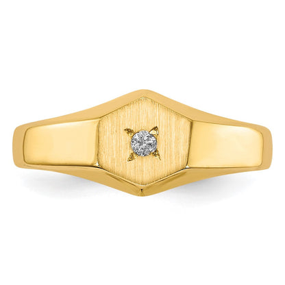 14K Weißgold Siegelring für Kinder mit echten AA-Diamanten