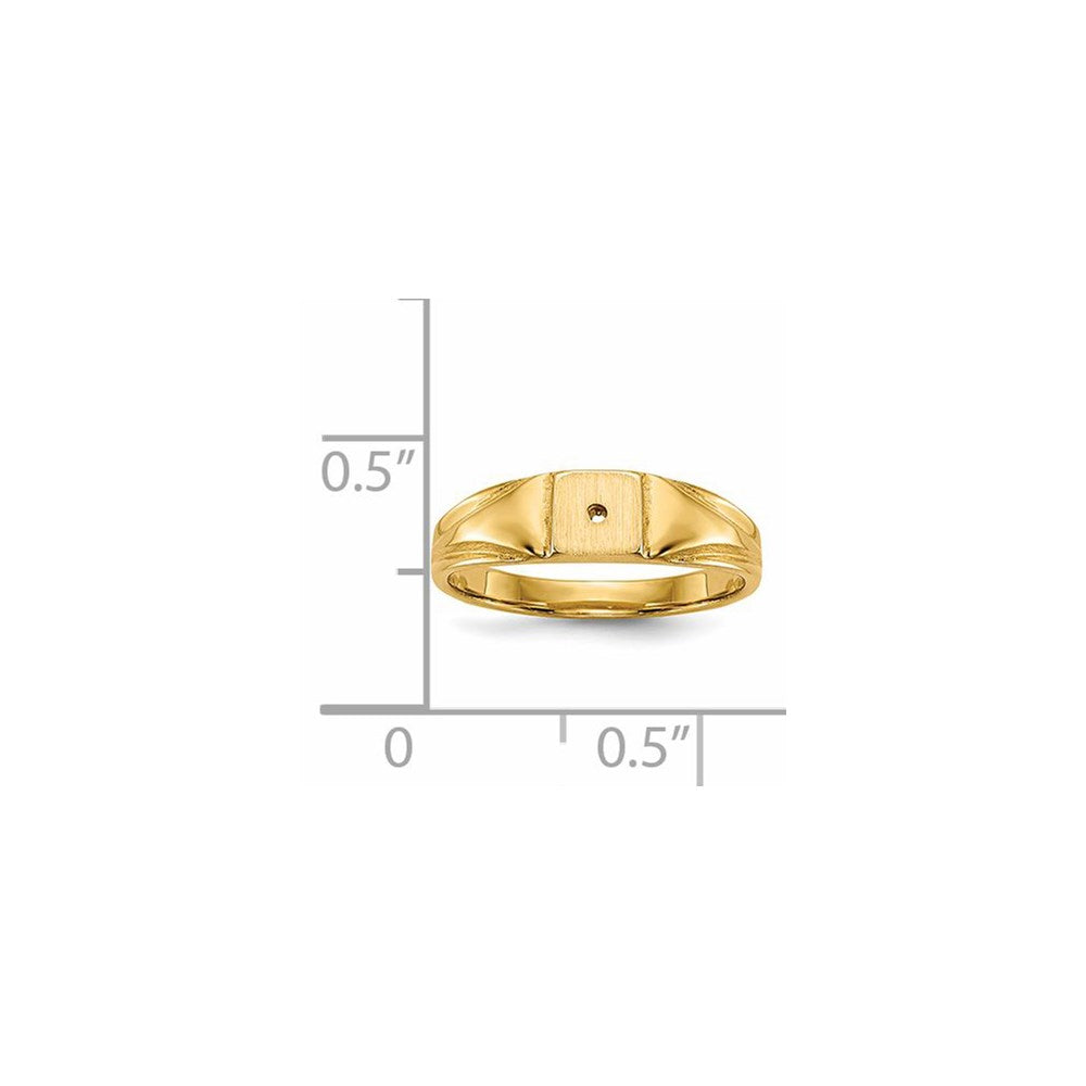 14K Gelbgold Siegelring mit echtem Diamanten