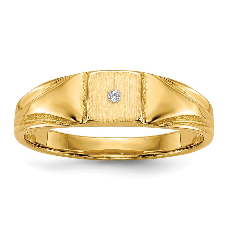 14K Gelbgold Siegelring mit natürlichen Diamanten