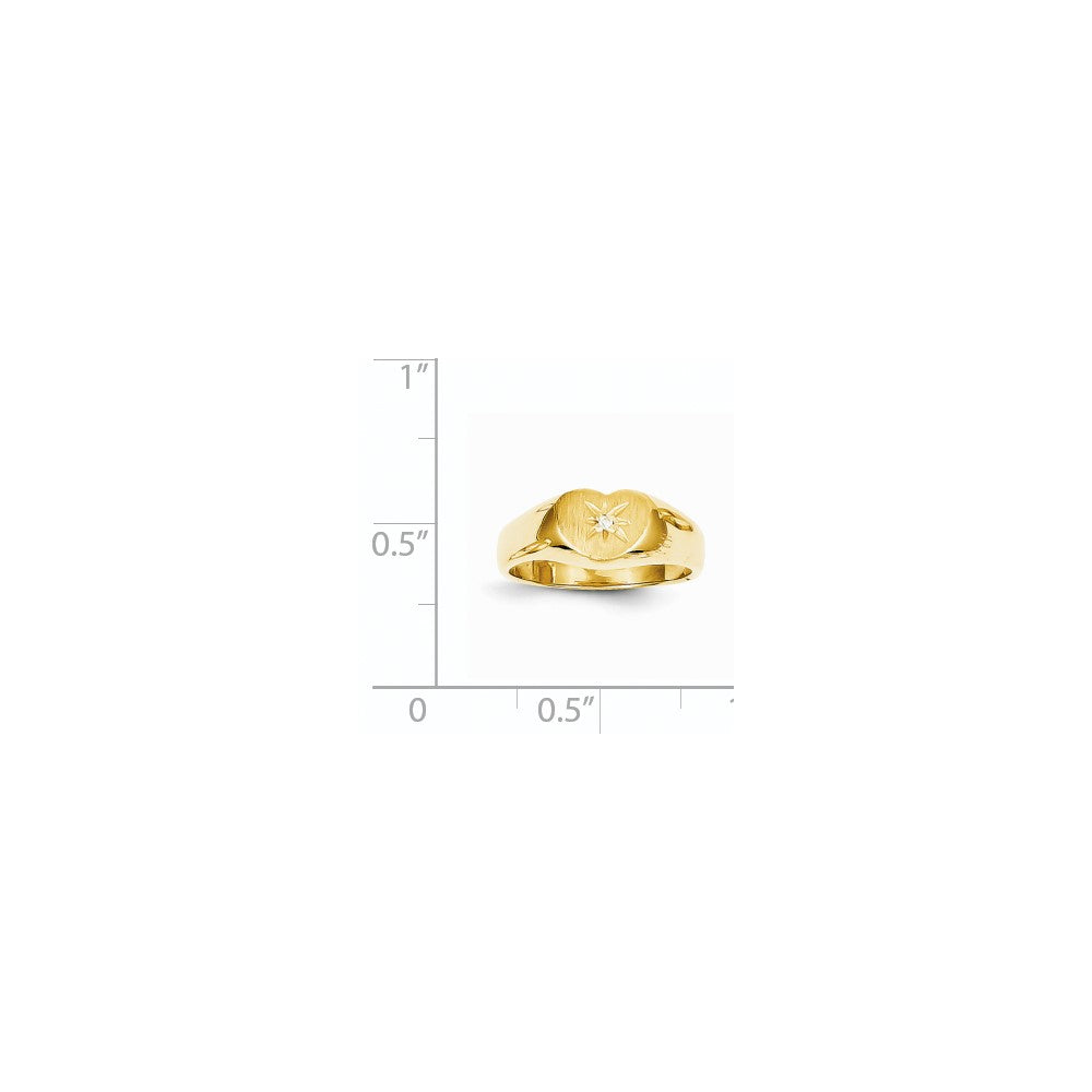 14K Gelbgold Siegelring mit VS Diamant