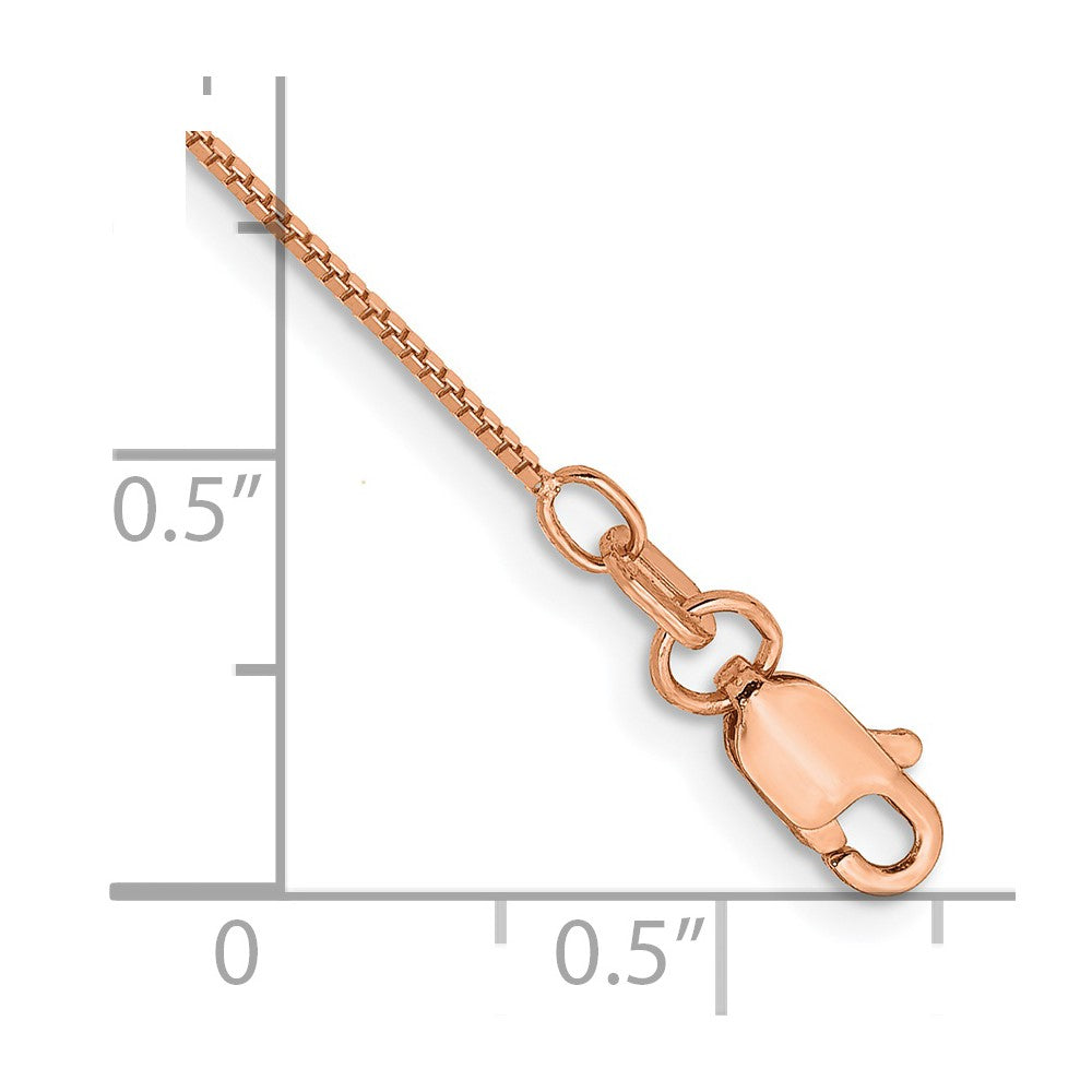 14K Roségold.7mm Venezianer Glieder mit Karabinerverschluss Kette Fußkettchen