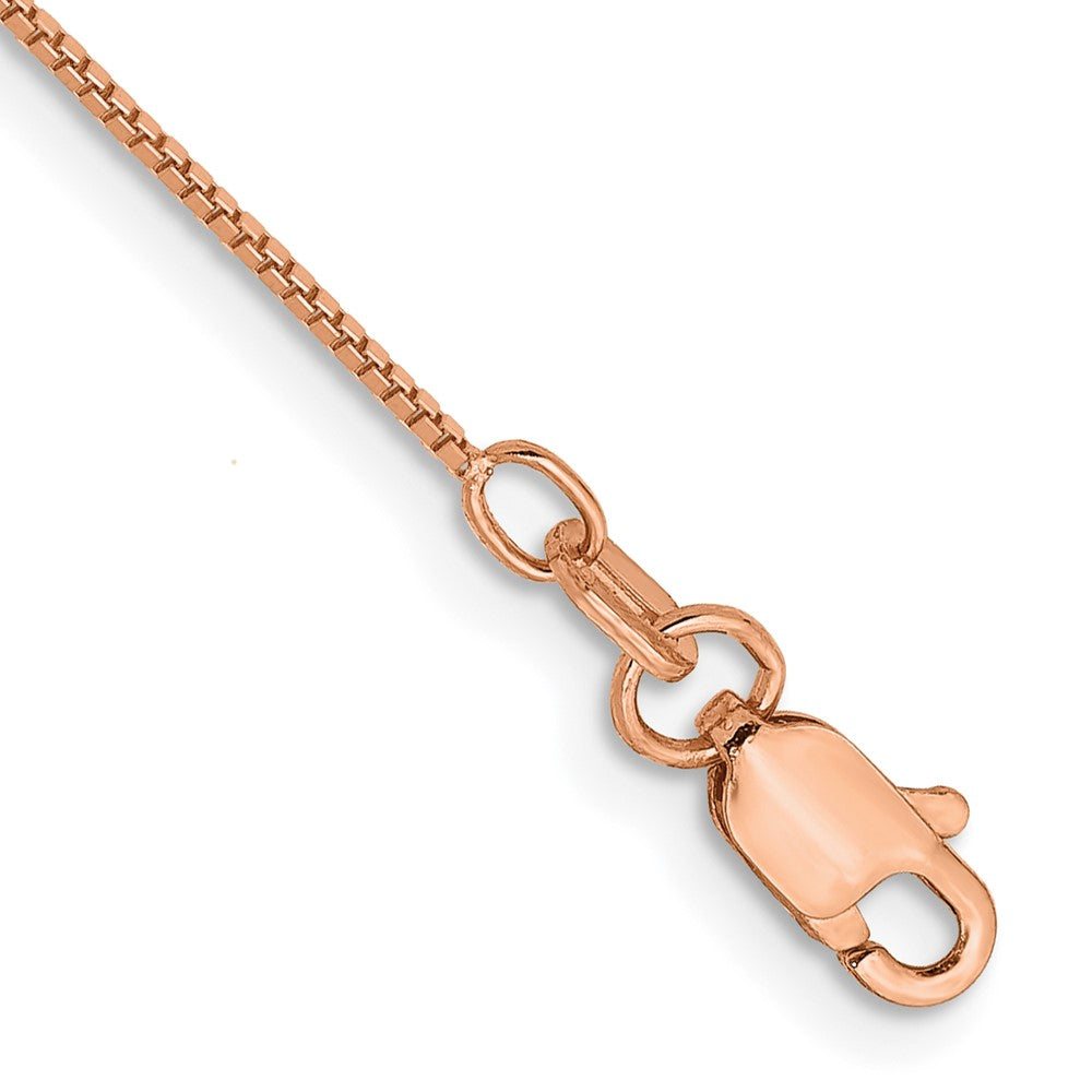 14K Roségold.7mm Venezianer Glieder mit Karabinerverschluss Kette Fußkettchen