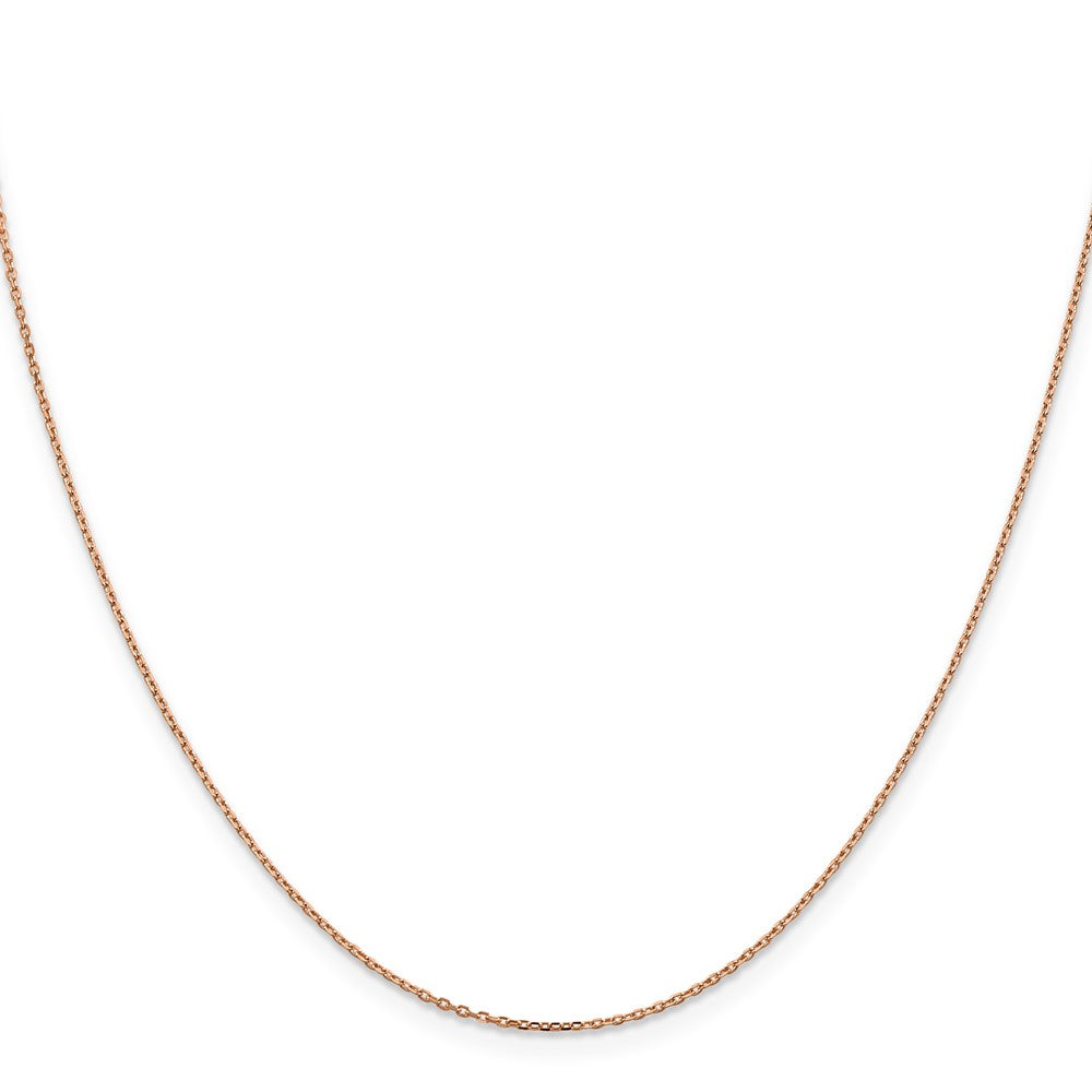 14K Roségold 1.10mm Diamantiert Ankerkette mit Karabinerverschluss Halskette