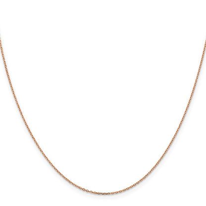14K Roségold 1.10mm Diamantiert Ankerkette mit Karabinerverschluss Halskette