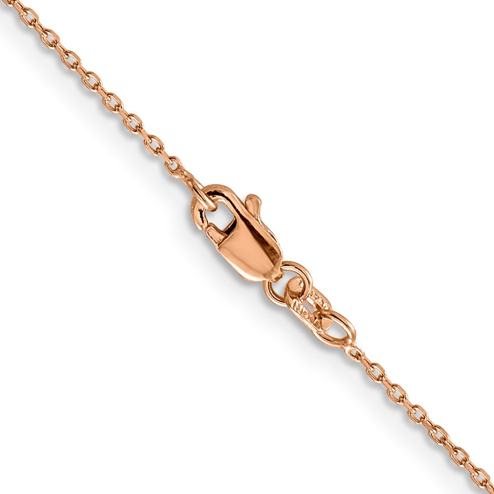 14K Roségold 1.10mm Diamantiert Ankerkette mit Karabinerverschluss Halskette