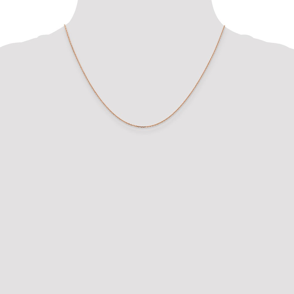 14K Roségold 1.10mm Diamantiert Ankerkette mit Karabinerverschluss Halskette