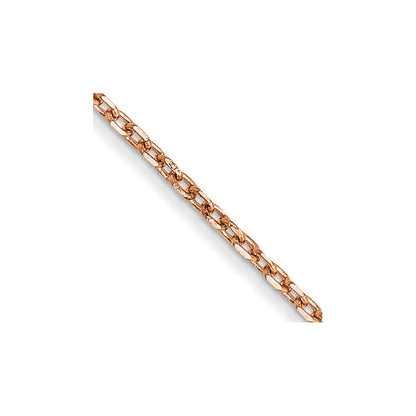 14K Roségold 1.10mm Diamantiert Ankerkette mit Karabinerverschluss Halskette