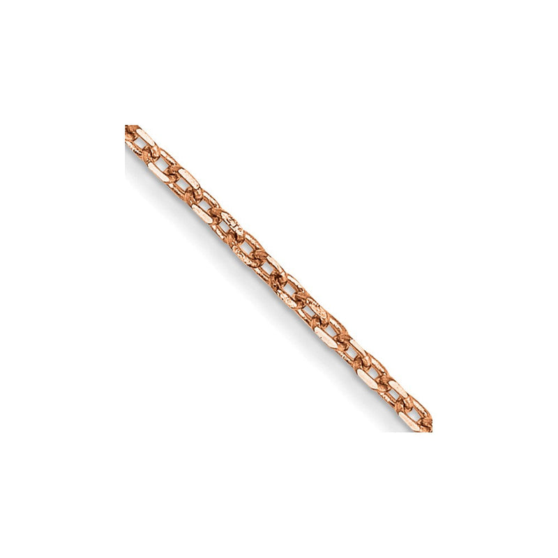 14K Roségold 1.10mm Diamantiert Ankerkette mit Karabinerverschluss Halskette
