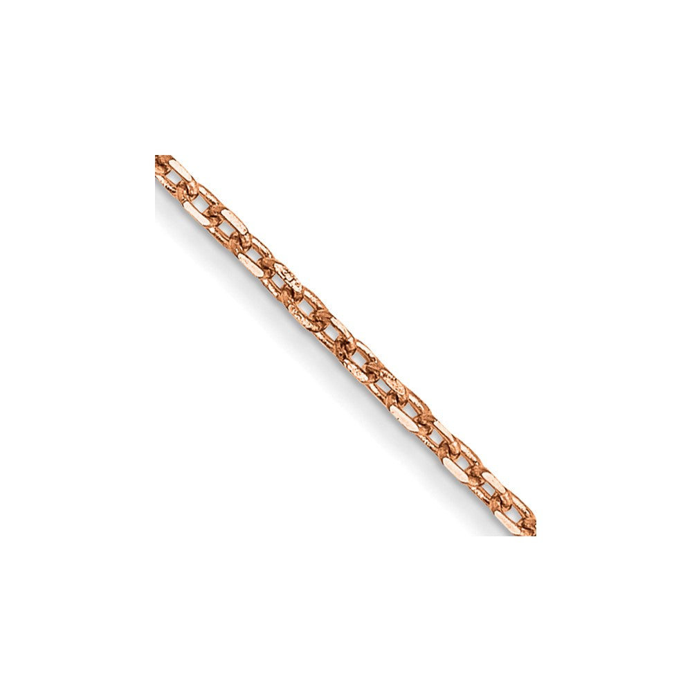 14K Roségold 1.0mm Diamantiert Ankerkette Kette
