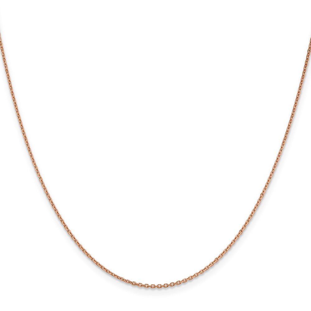 14K Roségold 1.4mm Diamantiert Ankerkette mit Karabinerverschluss Halskette