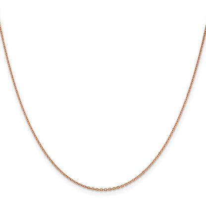 14K Roségold 1.4mm Diamantiert Ankerkette mit Karabinerverschluss Halskette