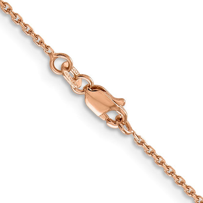 14K Roségold 1.4mm Diamantiert Ankerkette mit Karabinerverschluss Halskette