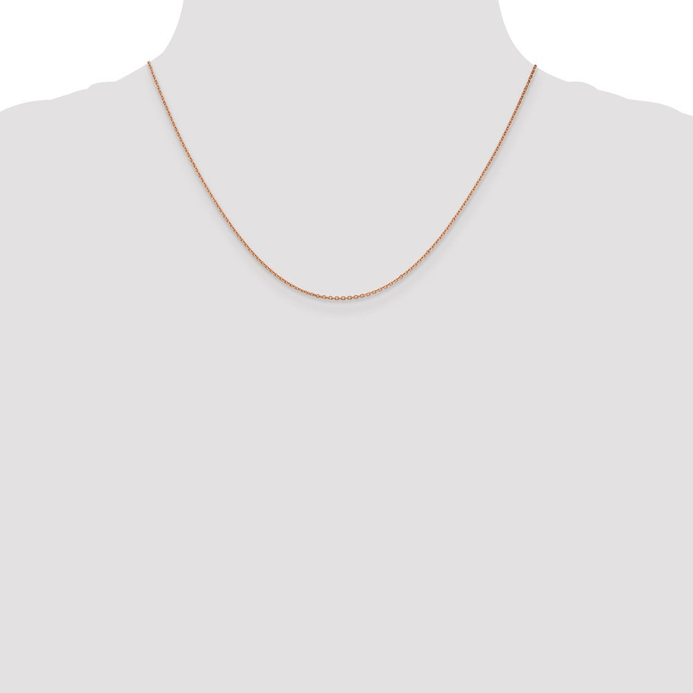 14K Roségold 1.4mm Diamantiert Ankerkette mit Karabinerverschluss Halskette