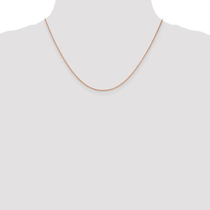 14K Roségold 1.4mm Diamantiert Ankerkette mit Karabinerverschluss Halskette