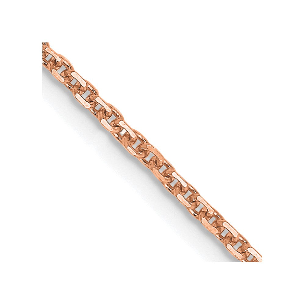 14K Roségold 1.4mm Diamantiert Ankerkette mit Karabinerverschluss Halskette