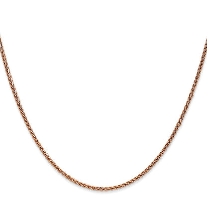 14K Roségold 1.7mm Diamantiert Ährenkette mit Karabinerverschluss Halskette