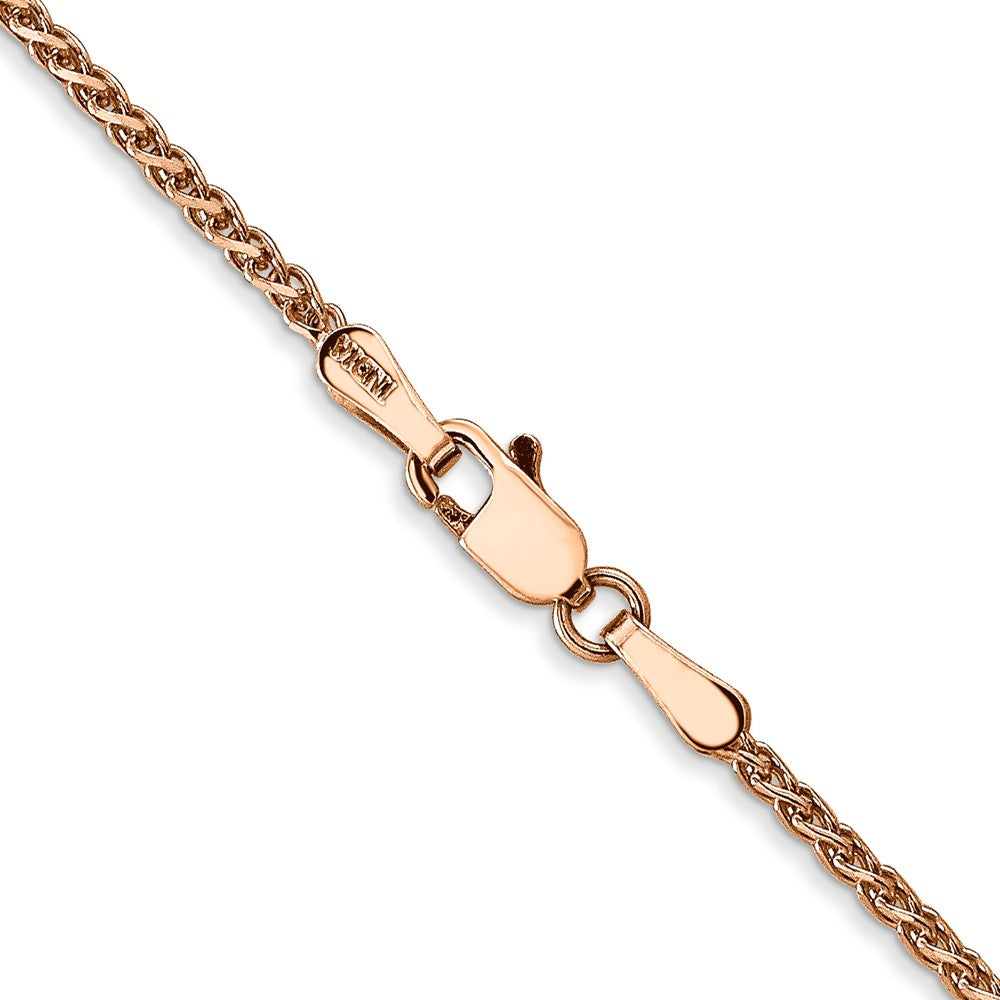 14K Roségold 1.7mm Diamantiert Ährenkette mit Karabinerverschluss Halskette