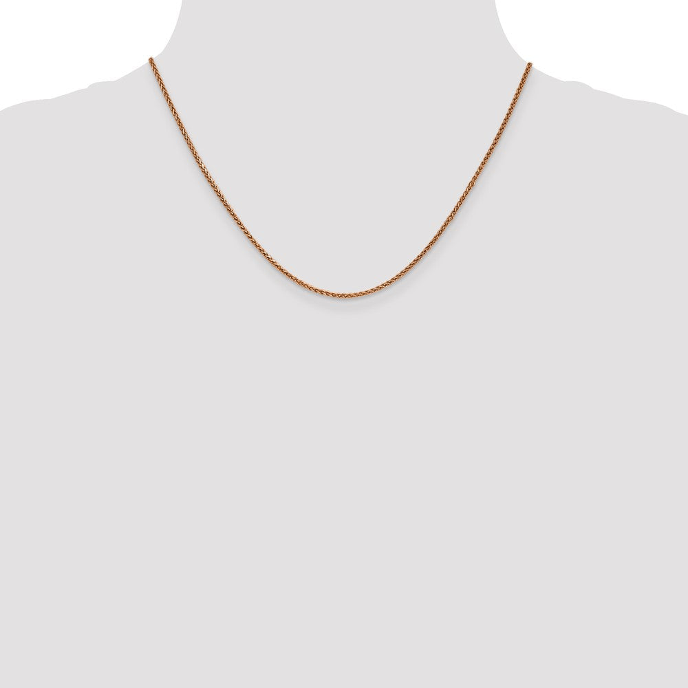 14K Roségold 1.7mm Diamantiert Ährenkette mit Karabinerverschluss Halskette