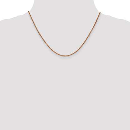 14K Roségold 1.7mm Diamantiert Ährenkette mit Karabinerverschluss Halskette
