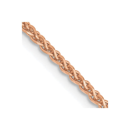 14K Roségold 1.7mm Diamantiert Ährenkette mit Karabinerverschluss Halskette