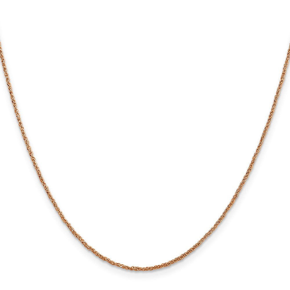 14K Roségold 1.10mm Ropa mit Federring Verschluss Halskette