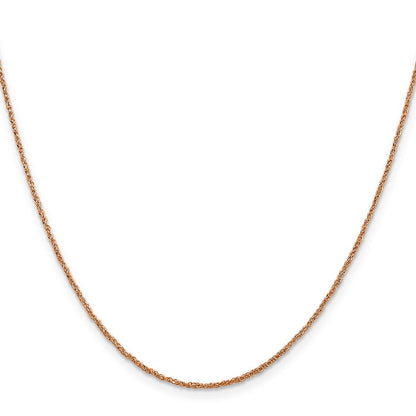 14K Roségold 1.10mm Ropa mit Federring Verschluss Halskette