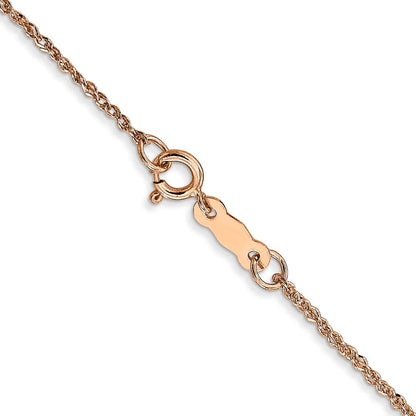 14K Roségold 1.10mm Ropa mit Federring Verschluss Halskette