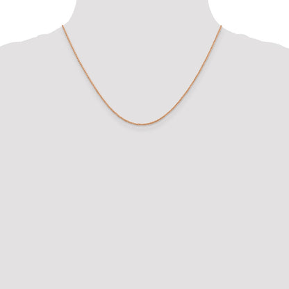 14K Roségold 1.10mm Ropa mit Federring Verschluss Halskette