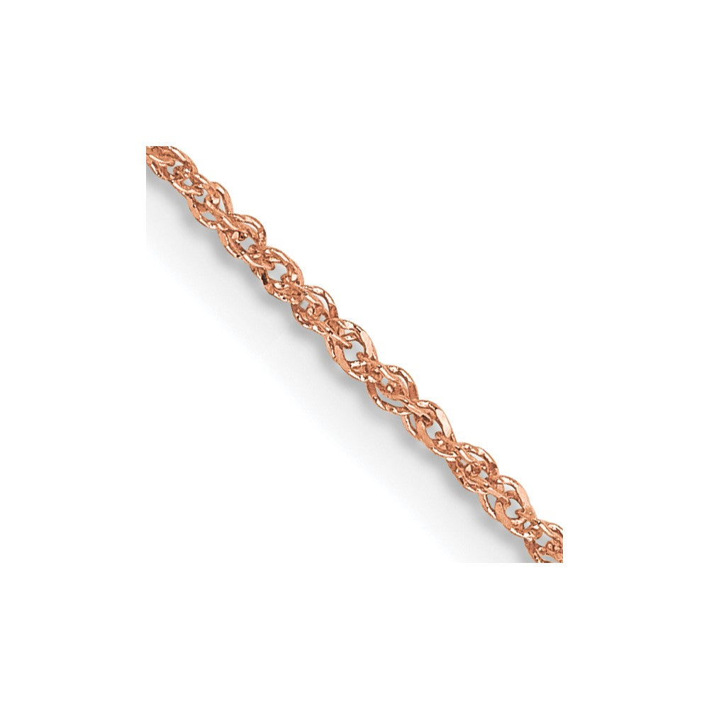 14K Roségold 1.10mm Ropa mit Federring Verschluss Halskette
