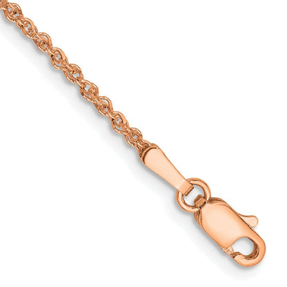 14K Roségold 1.7mm Ropa mit Karabinerverschluss Kette Fußkettchen