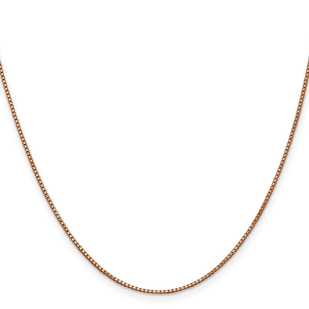 14K Roségold 1mm Venezianer Glieder mit Karabinerverschluss Halskette